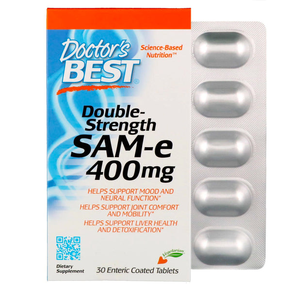 Doctor's Best, SAM-e, Double-Strength, 400 mg, 30 Enteric Coated Tablets - The Supplement Shop