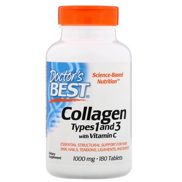 Doctor's Best, Collagen Types 1 and 3 with Vitamin C, 1,000 mg, 180 Tablets - The Supplement Shop