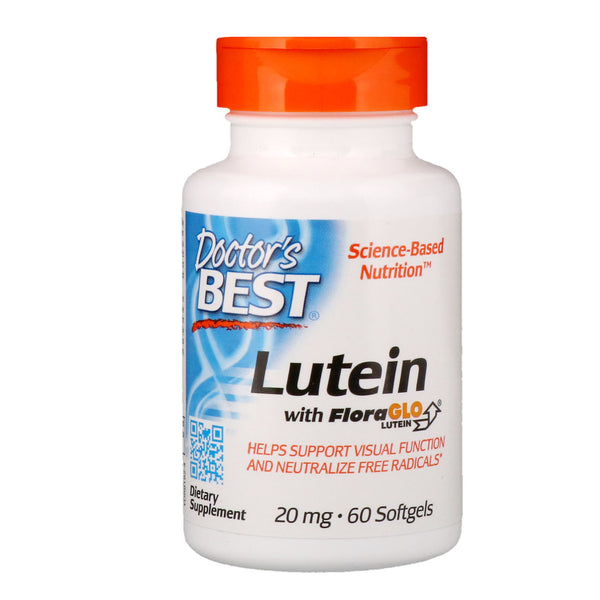 Doctor's Best, Lutein with FloraGlo Lutein, 20 mg, 60 Softgels - The Supplement Shop
