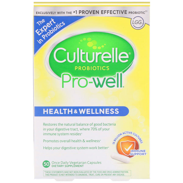 Culturelle, Probiotics, Pro-Well, Health & Wellness, 50 Once Daily Vegetarian Capsules - The Supplement Shop
