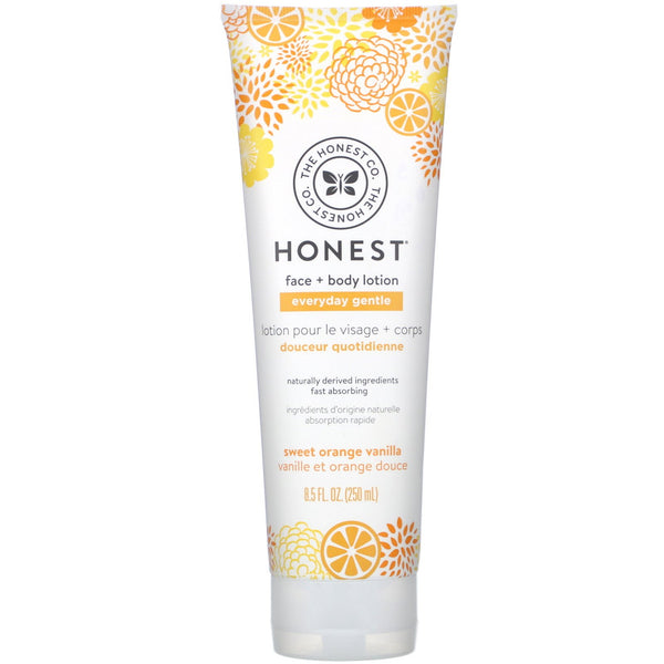 The Honest Company, Everyday Gentle, Face + Body Lotion, Sweet Orange Vanilla, 8.5 fl oz (250 ml) - The Supplement Shop