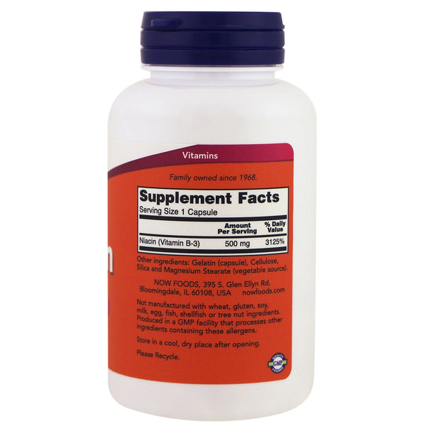 Now Foods, Niacin, 500 mg, 100 Capsules - The Supplement Shop