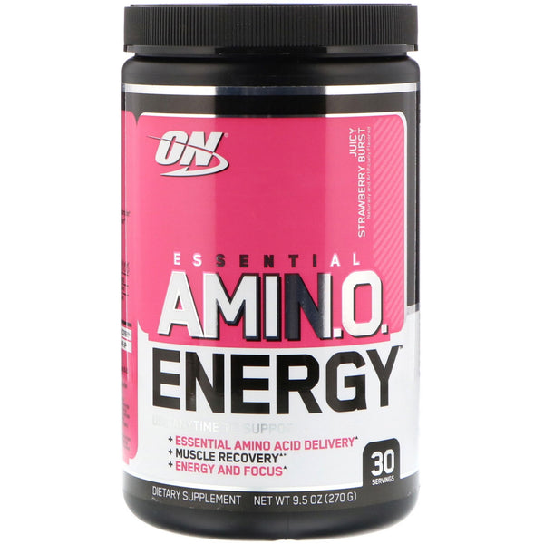 Optimum Nutrition, ESSENTIAL AMIN.O. ENERGY, Juicy Strawberry Burst, 9.5 oz (270 g)
