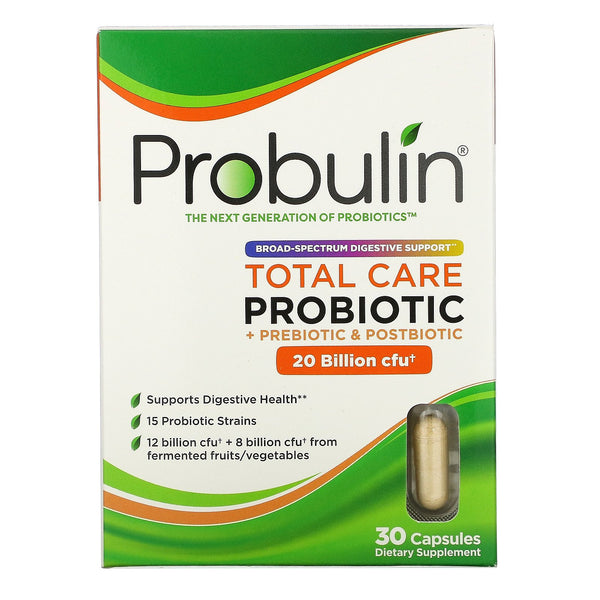 Probulin, Total Care Probiotic, 20 Billion CFU, 30 Capsules - The Supplement Shop