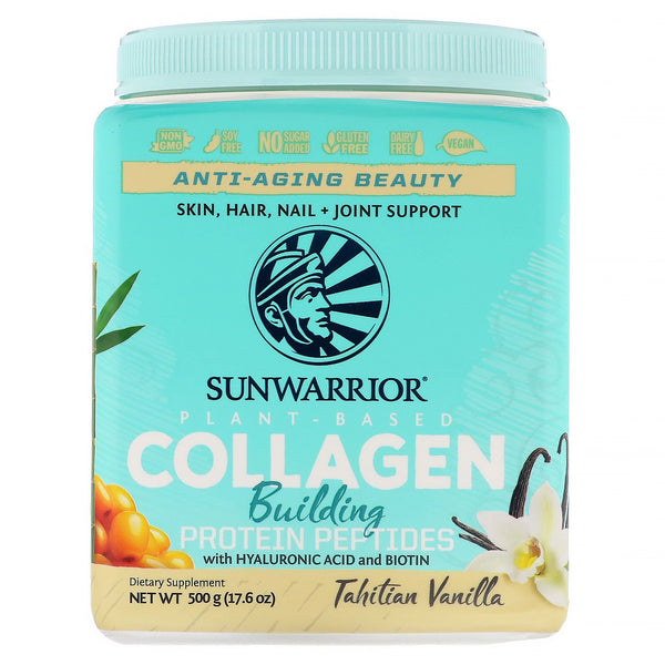 Sunwarrior, Collagen Building Protein Peptides, Tahitian Vanilla, 17.6 oz (500 g) - The Supplement Shop
