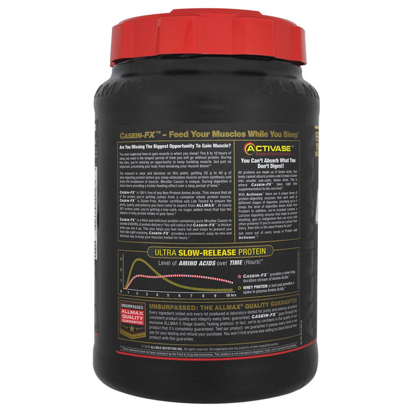 ALLMAX Nutrition, CaseinFX, 100% Casein Micellar Protein, Vanilla, 2 lbs. (907 g) - The Supplement Shop