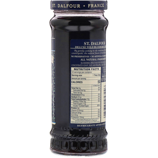 St. Dalfour, Wild Blueberry, Deluxe Wild Blueberry Spread, 10 oz (284 g) - The Supplement Shop