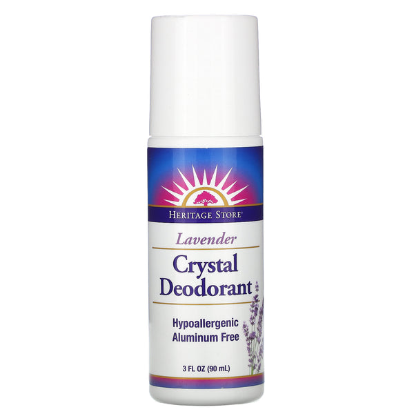 Heritage Store, Crystal Deodorant, Lavender, 3 fl oz (90 ml) - The Supplement Shop