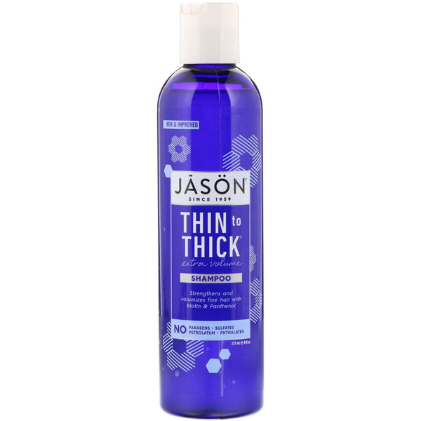 Jason Natural, Thin to Thick, Extra Volume Shampoo, 8 fl oz (237 ml) - The Supplement Shop