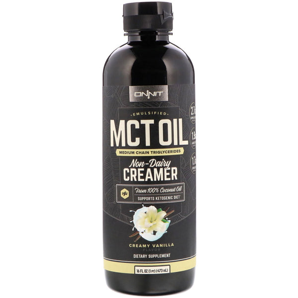 Onnit, Emulsified MCT Oil, Non-Dairy Creamer, Creamy Vanilla, 16 fl oz (473 ml) - The Supplement Shop