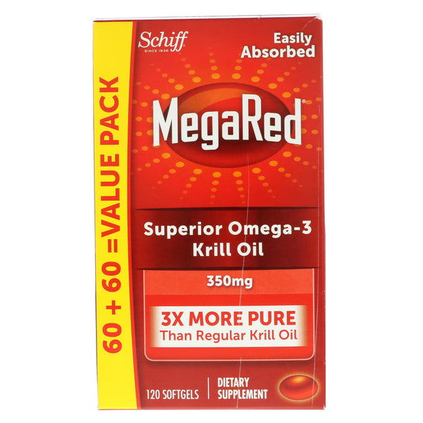 Schiff, MegaRed, Superior Omega-3 Krill Oil, 350 mg, 120 Softgels - The Supplement Shop