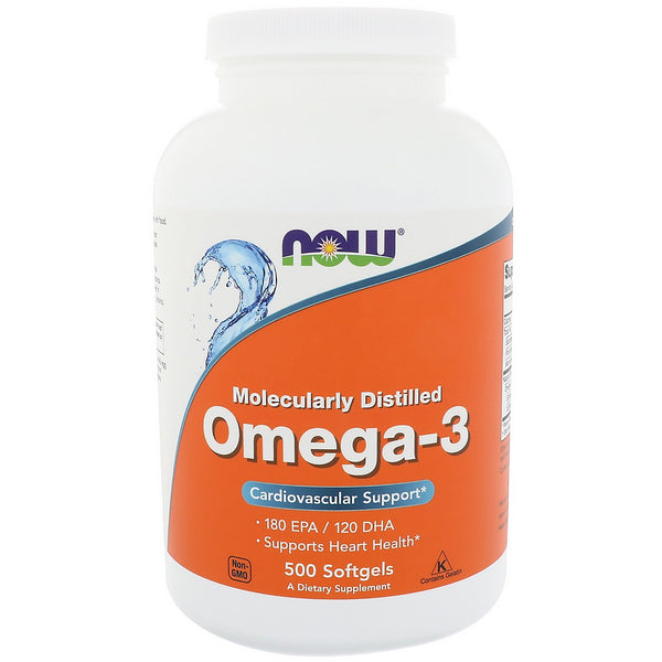 Now Foods, Omega-3, 180 EPA/120 DHA, 500 Softgels - The Supplement Shop
