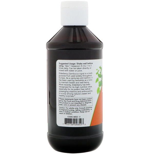Now Foods, Elderberry Liquid, 8 fl oz (237 ml) - The Supplement Shop