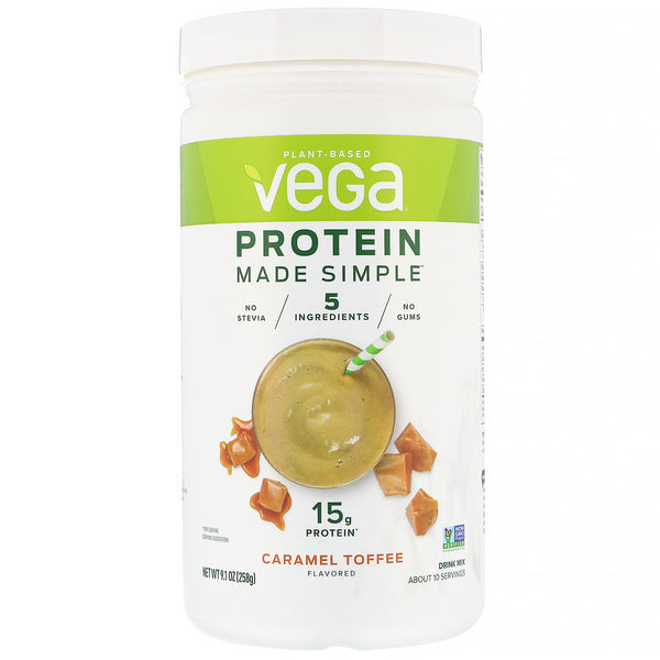 Vega, Protein Made Simple, Caramel Toffee, 9.1 oz (258 g) - The Supplement Shop