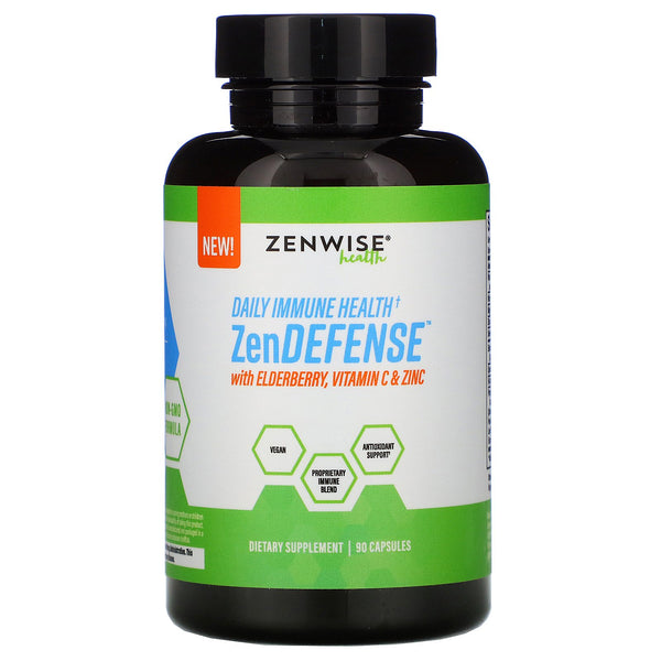 Zenwise Health, ZenDEFENSE with Elderberry, Vitamin C & Zinc, 90 Capsules - The Supplement Shop