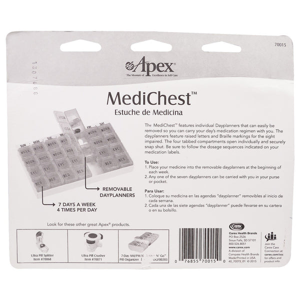 Apex, MediChest, Vitamin and Medication Organizer - The Supplement Shop