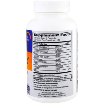 Enzymedica, Digest Basic, Essential Enzyme Formula, 180 Capsules