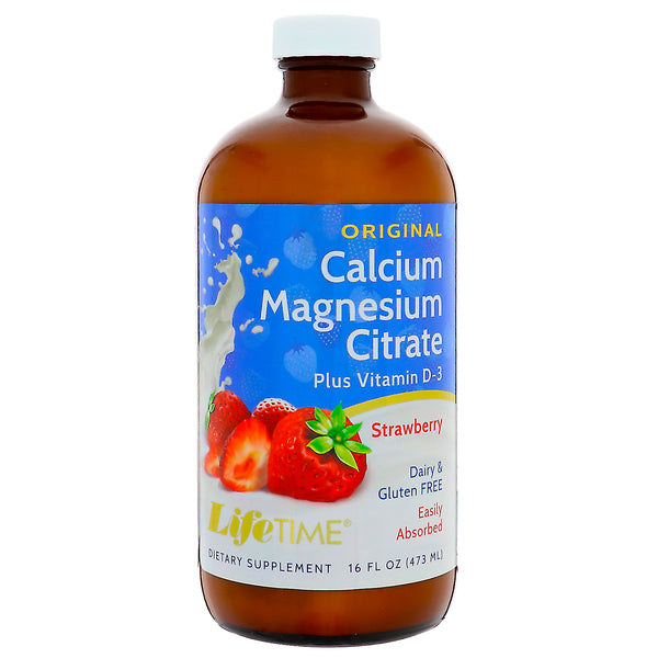 LifeTime Vitamins, Calcium Magnesium Citrate, Strawberry, 16 fl oz (473 ml) - The Supplement Shop