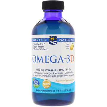 Nordic Naturals, Omega-3D, Lemon, 8 fl oz (237 ml)