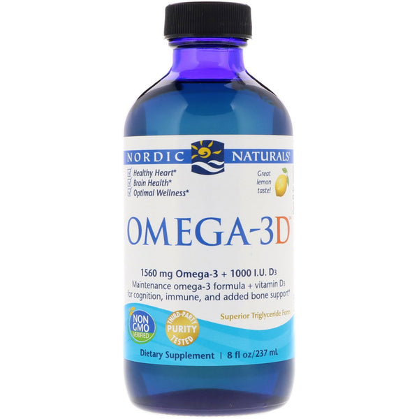 Nordic Naturals, Omega-3D, Lemon, 8 fl oz (237 ml) - The Supplement Shop