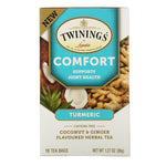 Twinings, Comfort Herbal Tea, Turmeric, Coconut & Ginger, Caffeine Free, 18 Tea Bags, 1.27 oz (36 g) - The Supplement Shop