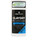 Zion Health, Bold, ClayDry Deodorant, Charcoal Mint, 2.8 oz (80 g) - The Supplement Shop