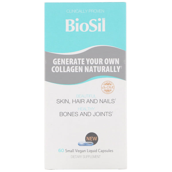 BioSil by Natural Factors, Advanced Collagen Generator, 60 Small Vegan Liquid Capsules - The Supplement Shop