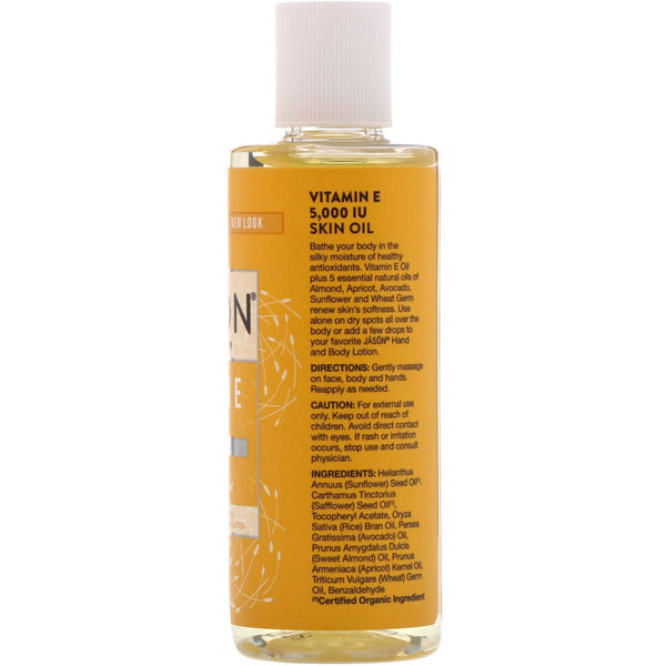 Jason Natural, Vitamin E Skin Oil, 5,000 IU, 4 fl oz (118 ml) - The Supplement Shop