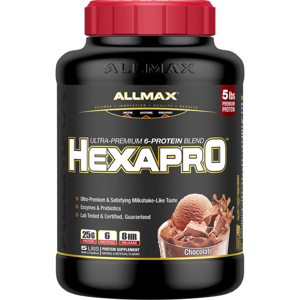 ALLMAX Nutrition, Hexapro, Ultra-Premium 6-Protein Blend, Chocolate, 5 lbs (2.27 kg) - The Supplement Shop