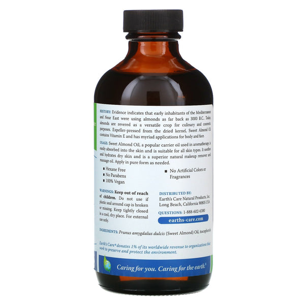 Earth's Care, Sweet Almond Oil, 8 fl oz (236 ml) - The Supplement Shop