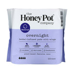 The Honey Pot Company, Herbal-Infused Pads with Wings, Overnight, 12 Count - The Supplement Shop