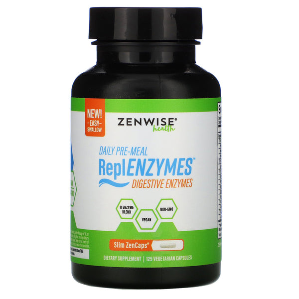 Zenwise Health, Daily Pre-Meal, ReplENZYMES, Digestive Enzymes, 125 Vegetarian Capsules - The Supplement Shop