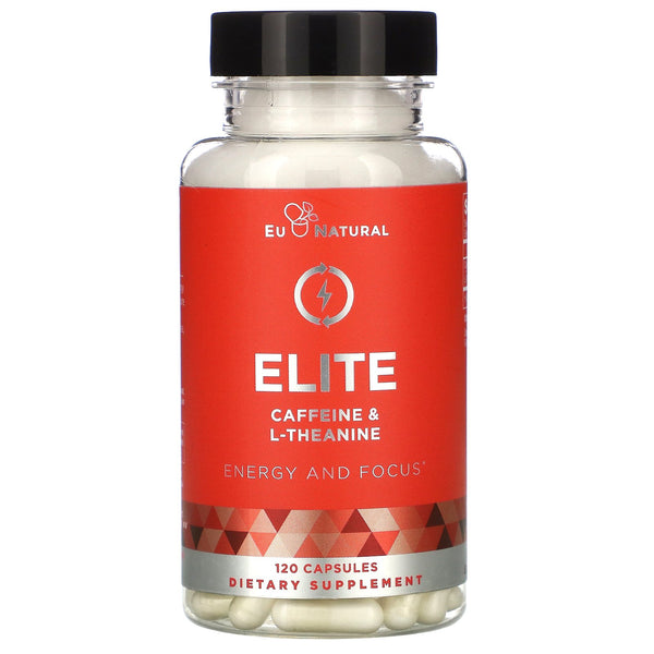 Eu Natural, ELITE, Caffeine & L-Theanine, 120 Capsules - The Supplement Shop