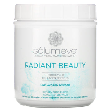 Solumeve, Radiant Beauty, Hydrolyzed Collagen Peptides, Unflavored Powder, 16 oz (1 lb) 460 g