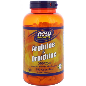 Now Foods, Sports, Arginine & Ornithine, 500 mg /250 mg, 250 Capsules