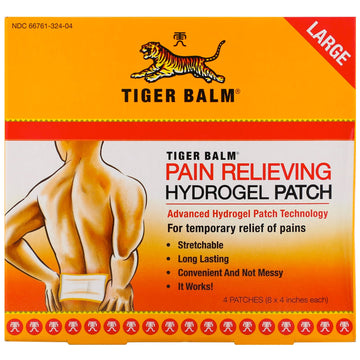 Tiger Balm, Pain Relieving Patch, Large, 4 Patches (8 x 4 in. Each)