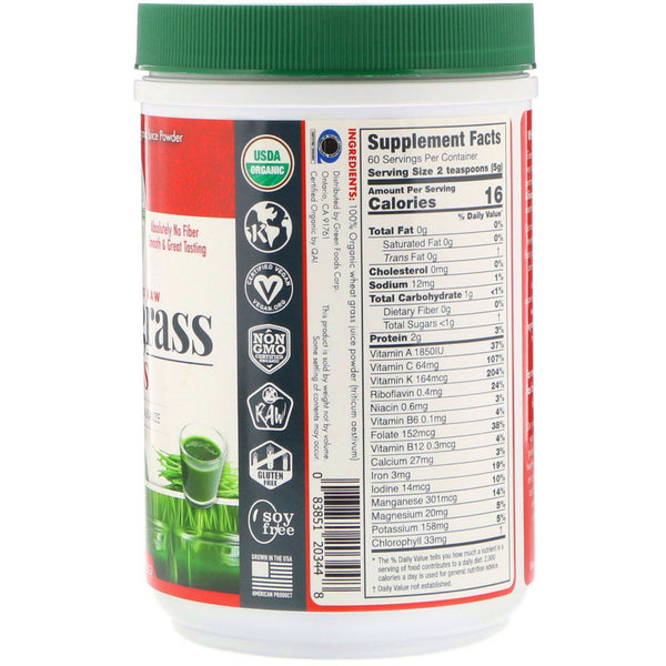Green Foods , Organic & Raw, Wheatgrass Shots, 10.6 oz (300 g)