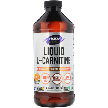 Now Foods, Sports, L-Carnitine Liquid, Citrus, 1,000 mg, 16 fl oz (473 ml)