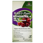 Genceutic Naturals, Wild & Pure Resveratrol+, 500 mg, 60 Vegetarian Capsules - The Supplement Shop