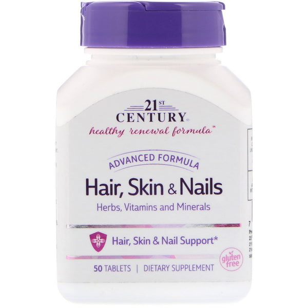 21st Century, Hair, Skin & Nails, Advanced Formula, 50 Tablets - The Supplement Shop