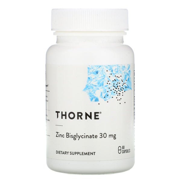 Thorne Research, Zinc Bisglycinate, 30 mg, 60 Capsules - The Supplement Shop
