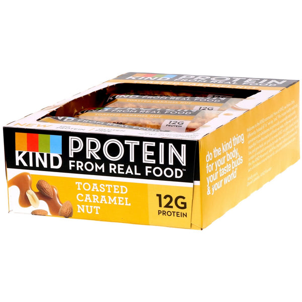 KIND Bars, Protein Bars, Toasted Caramel Nut, 12 Bars, 1.76 oz (50 g) Each - The Supplement Shop
