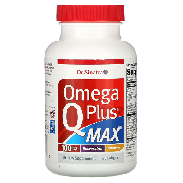 Dr. Sinatra, Omega Q Plus MAX, 100 mg, 60 Softgels - The Supplement Shop