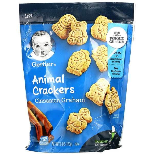 Gerber, Animal Crackers, 12+ Months, Cinnamon Graham, 6 oz (170 g) - The Supplement Shop