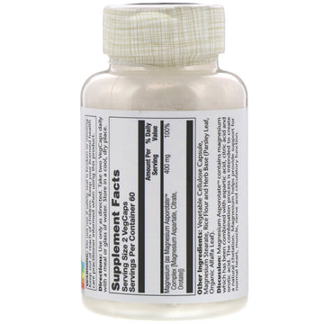 Solaray, Magnesium Asporotate, 400 mg, 120 VegCaps