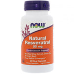 Now Foods, Natural Resveratrol, 50 mg, 60 Veg Capsules - The Supplement Shop