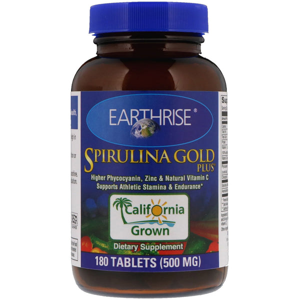 Earthrise, Spirulina Gold Plus, 500 mg, 180 Tablets - The Supplement Shop