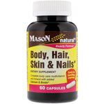 Mason Natural, Body, Hair, Skin & Nails, 60 Capsules - The Supplement Shop