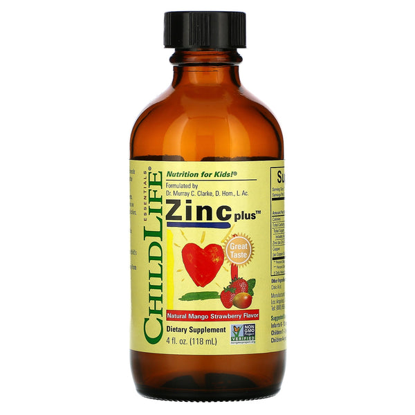 ChildLife, Essentials, Zinc Plus, Natural Mango Strawberry Flavor, 4 fl oz (118 ml) - The Supplement Shop