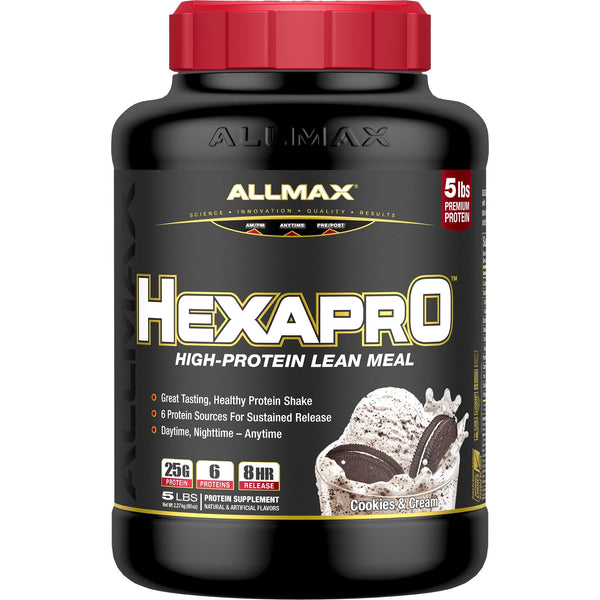 ALLMAX Nutrition, Hexapro, High-Protein Lean Meal, Cookies & Cream, 5 lbs (2.27 kg) - The Supplement Shop